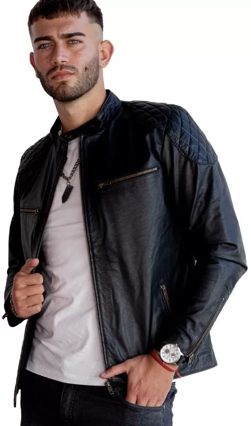 Campera De Cuero Vacuno 100% Legitimo De Hombre - Art: Wolf