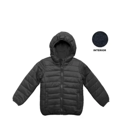 CAMPERA ULTRALIGHT NEGRA CON POLAR NEGRO NIÑO