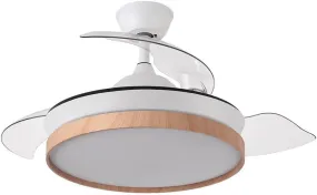 FABRILAMP AKUNADECOR Ventilador Evros S Blanco Motor Dc Con Led Integrado