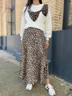 Falda satinada Leopard