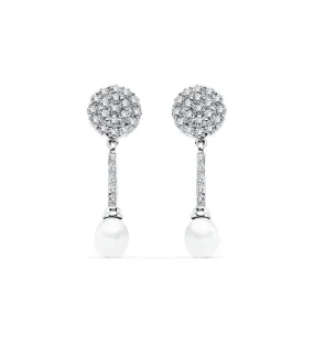 Pendientes de novia Mary Tudor Oro Blanco 18K Perla