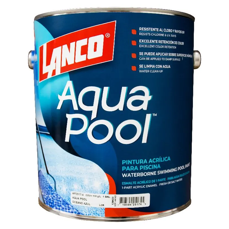 Pintura para piscina Aqua Pool océano azul 3.78 L (1 gal) Lanco