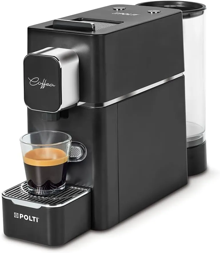 Polti Coffea S15B, Cafetera Espresso, Compatible con cápsulas E.S.E. de 44 mm, Depósito de 0,85L, Color Negro