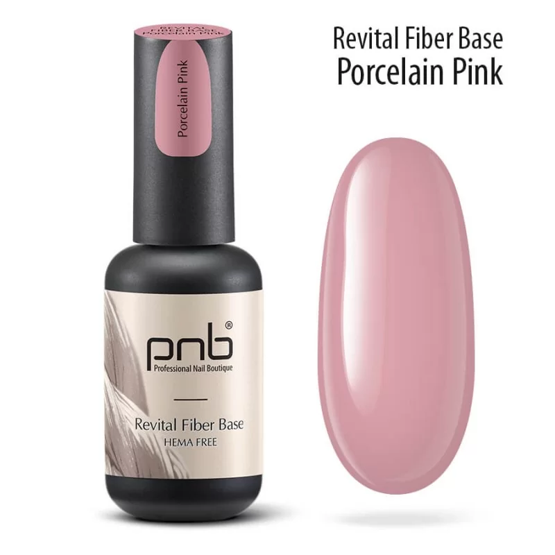 Revital Fiber Base PNB, Rosa porcelana, SIN HEMA (con fibras de nylon), 8 ml