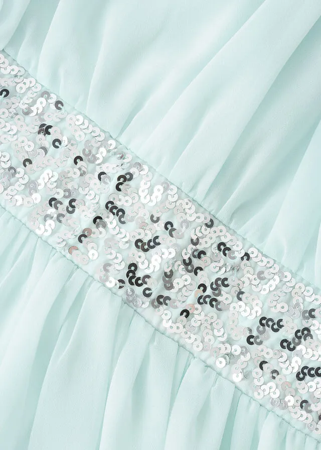 Vestido con lentejuelas para niñas Menta pastel
