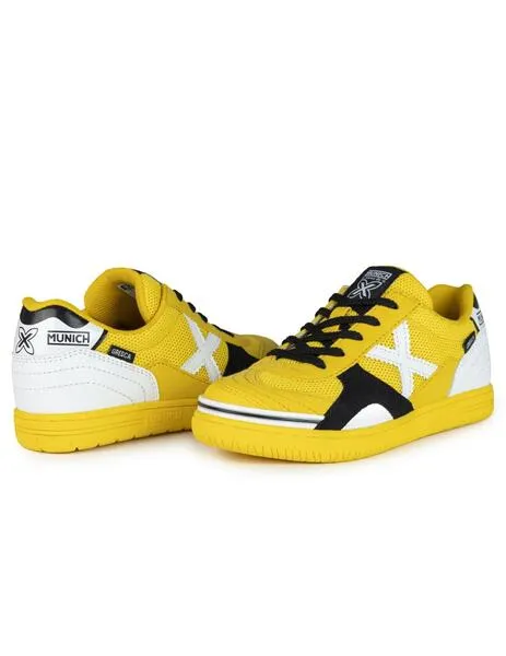 Zapatillas munich gresca kid 316 amarillo de niño.